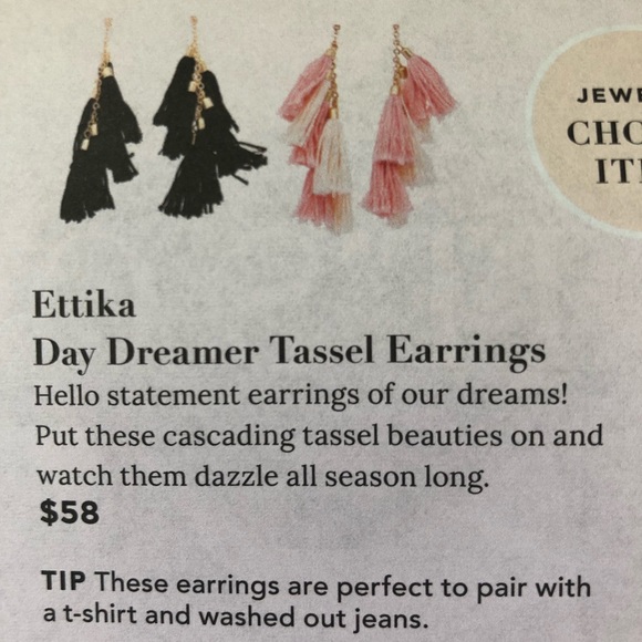 Ettika black tassel earrings. - Picture 2 of 4